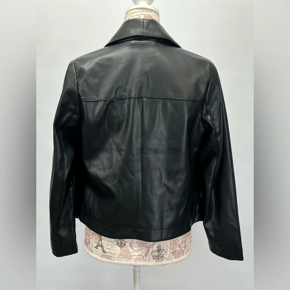 CHASER Black faux leather waterfall jacket size‎ S - Picture 4 of 12
